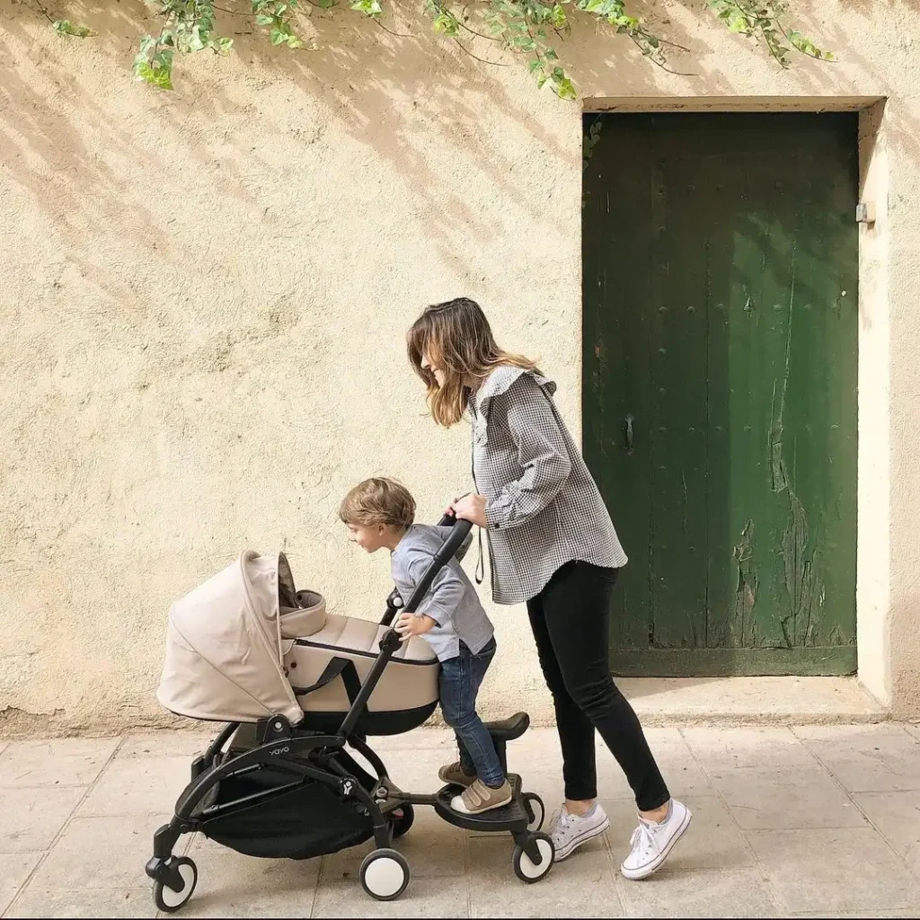 family walking with stroller
